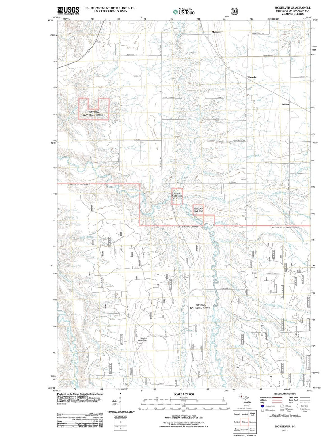 2011 McKeever, MI - Michigan - USGS Topographic Map