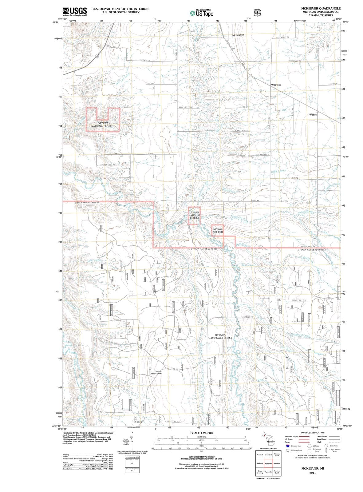 2011 McKeever, MI - Michigan - USGS Topographic Map