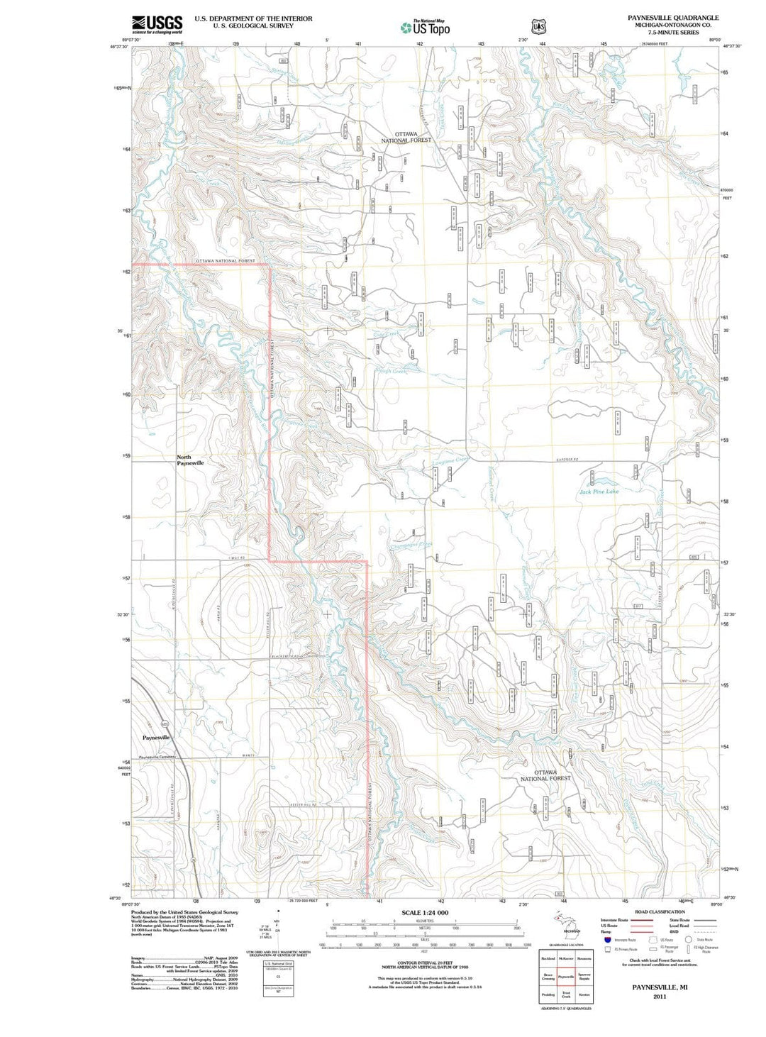 2011 Paynesville, MI - Michigan - USGS Topographic Map
