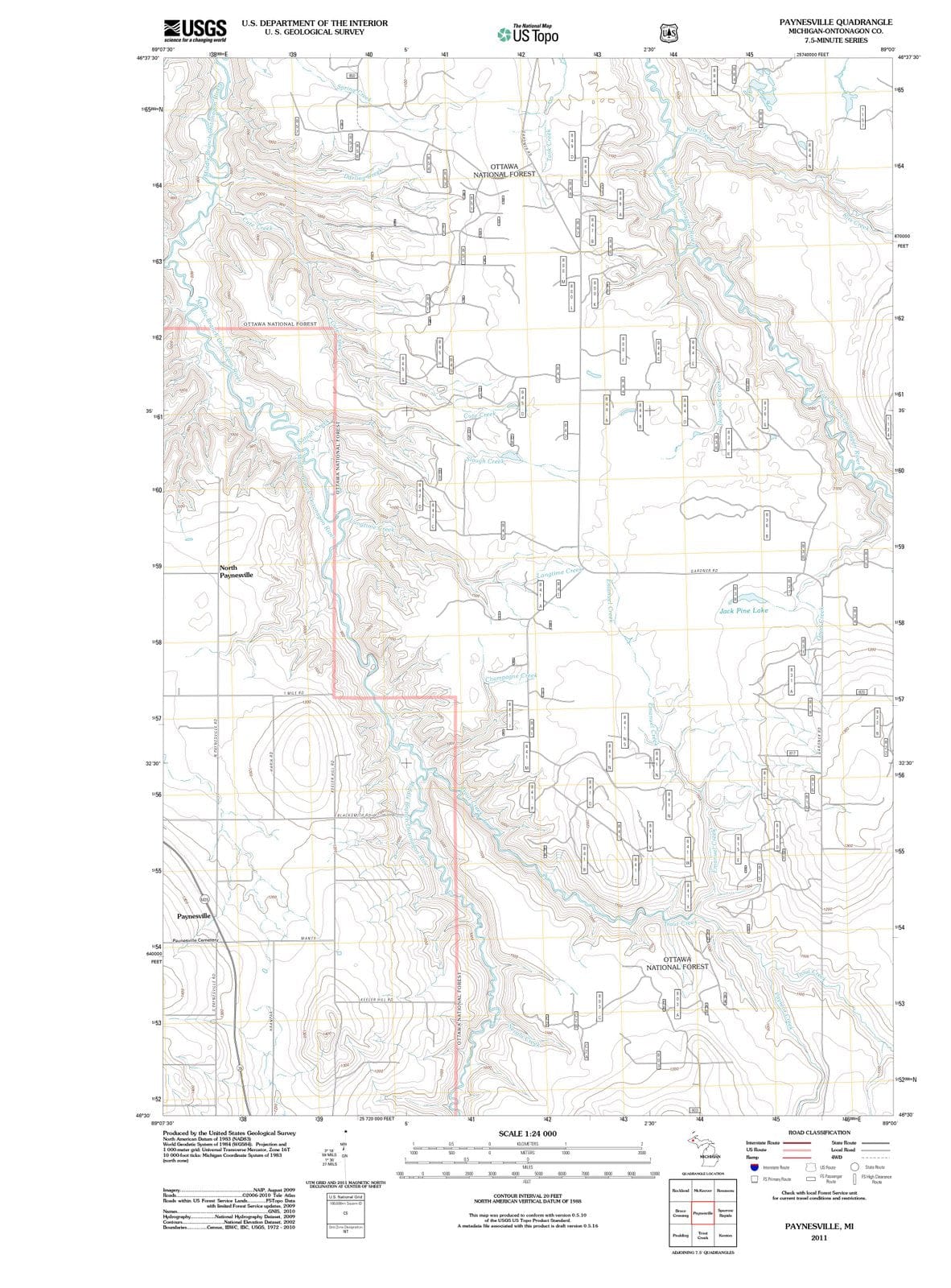 2011 Paynesville, MI - Michigan - USGS Topographic Map