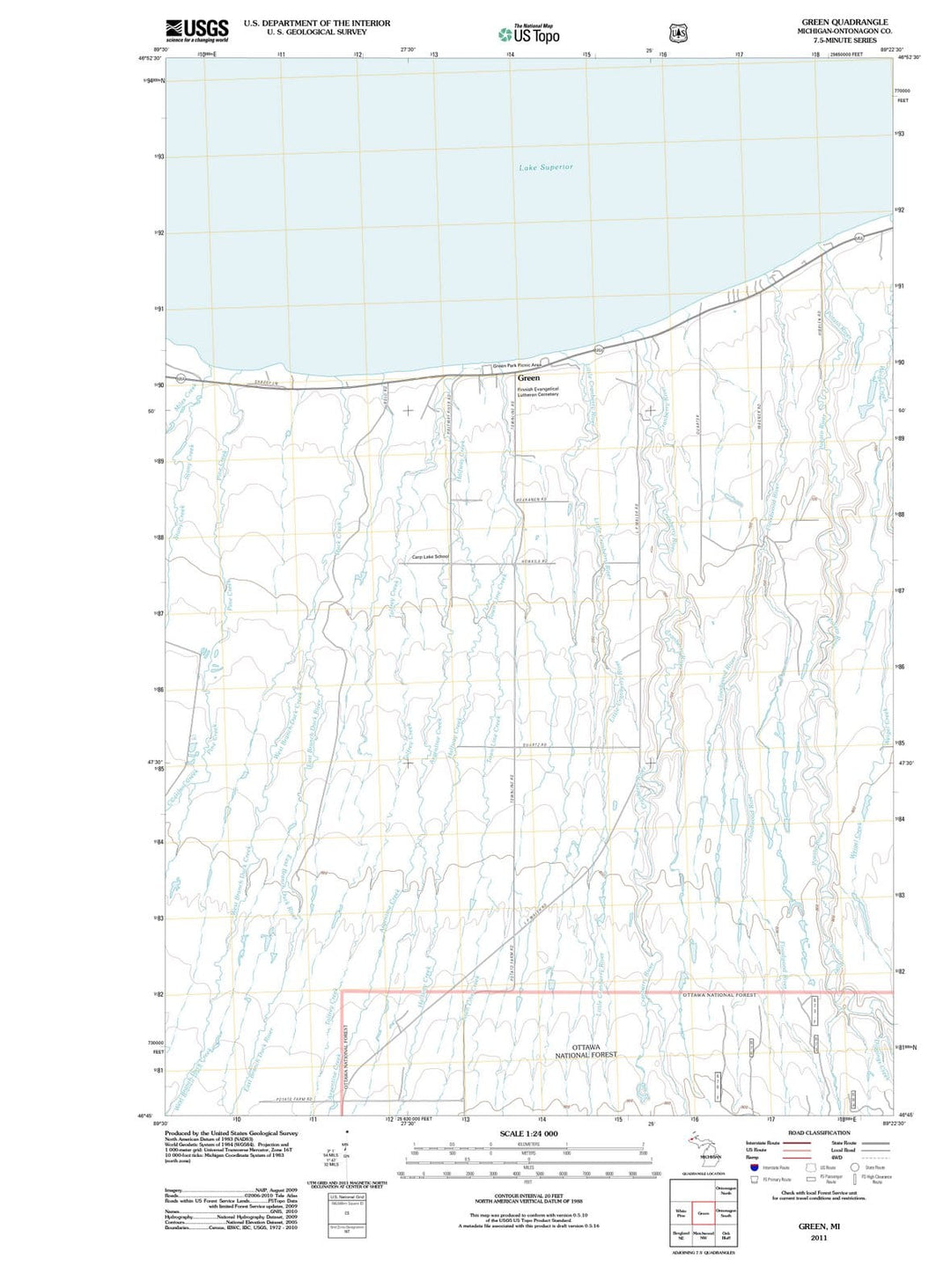 2011 Green, MI - Michigan - USGS Topographic Map