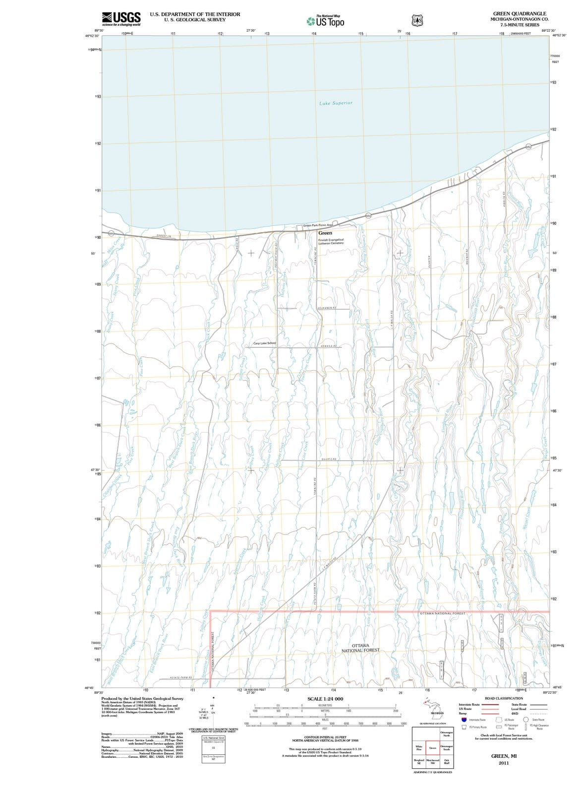 2011 Green, MI - Michigan - USGS Topographic Map