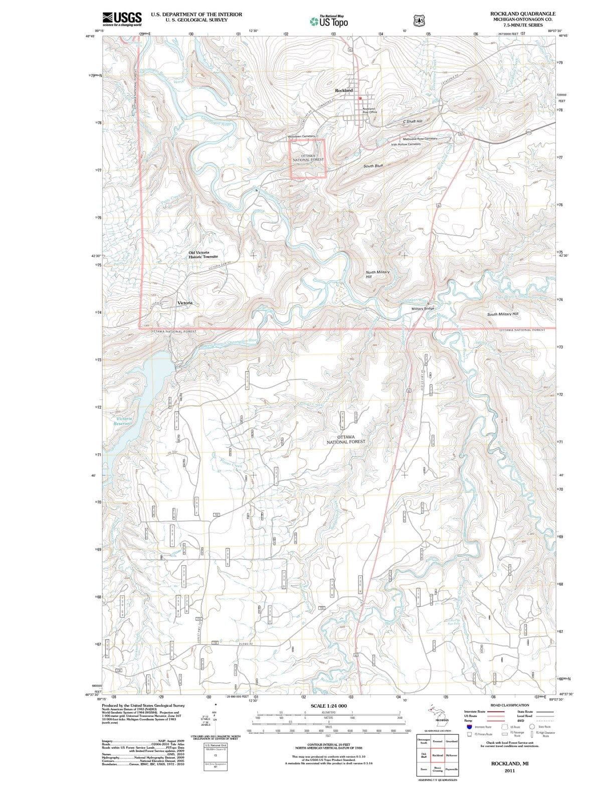 2011 Rockland, MI - Michigan - USGS Topographic Map