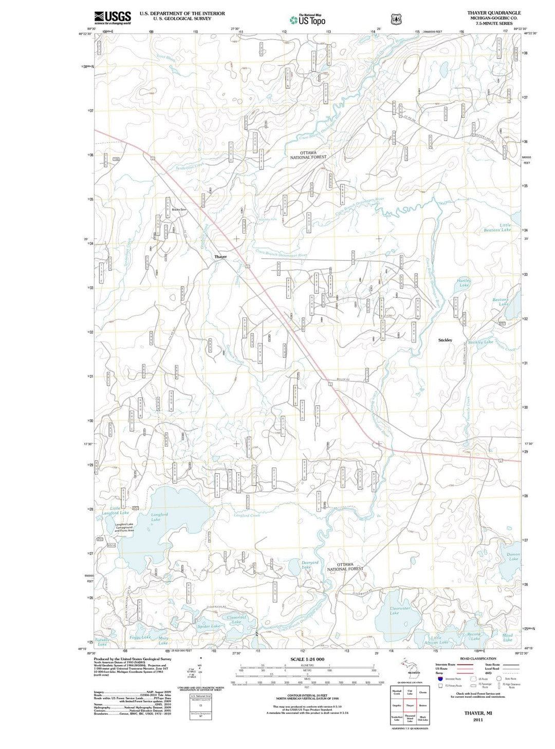 2011 Thayer, MI - Michigan - USGS Topographic Map