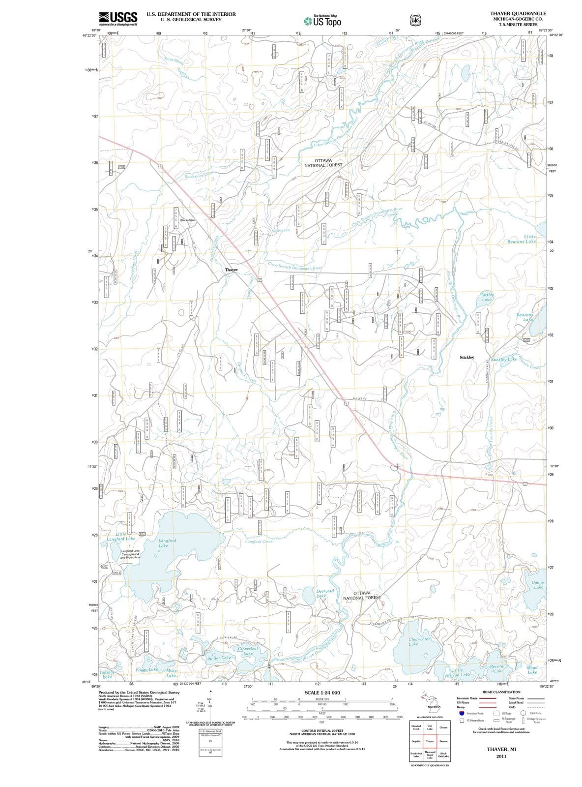 2011 Thayer, MI - Michigan - USGS Topographic Map