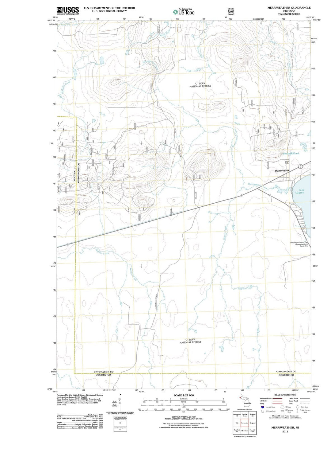 2011 Merriweather, MI - Michigan - USGS Topographic Map