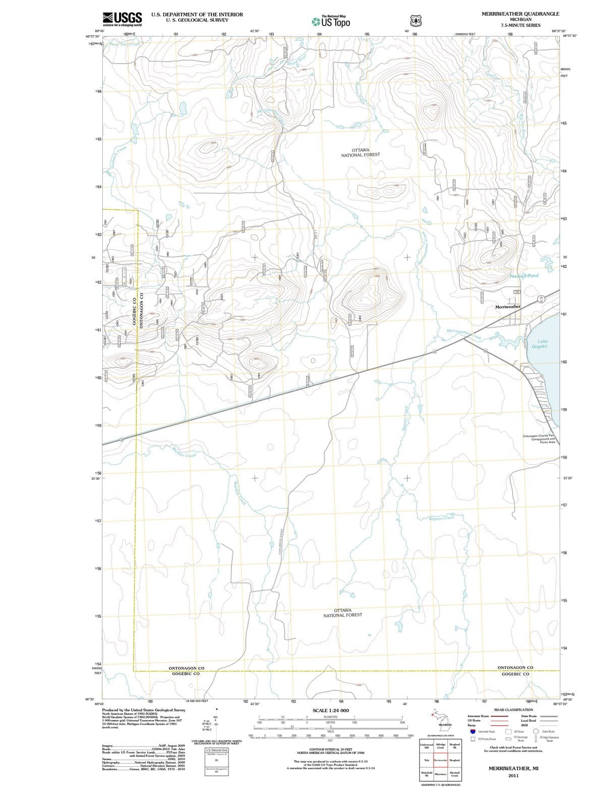 2011 Merriweather, MI - Michigan - USGS Topographic Map