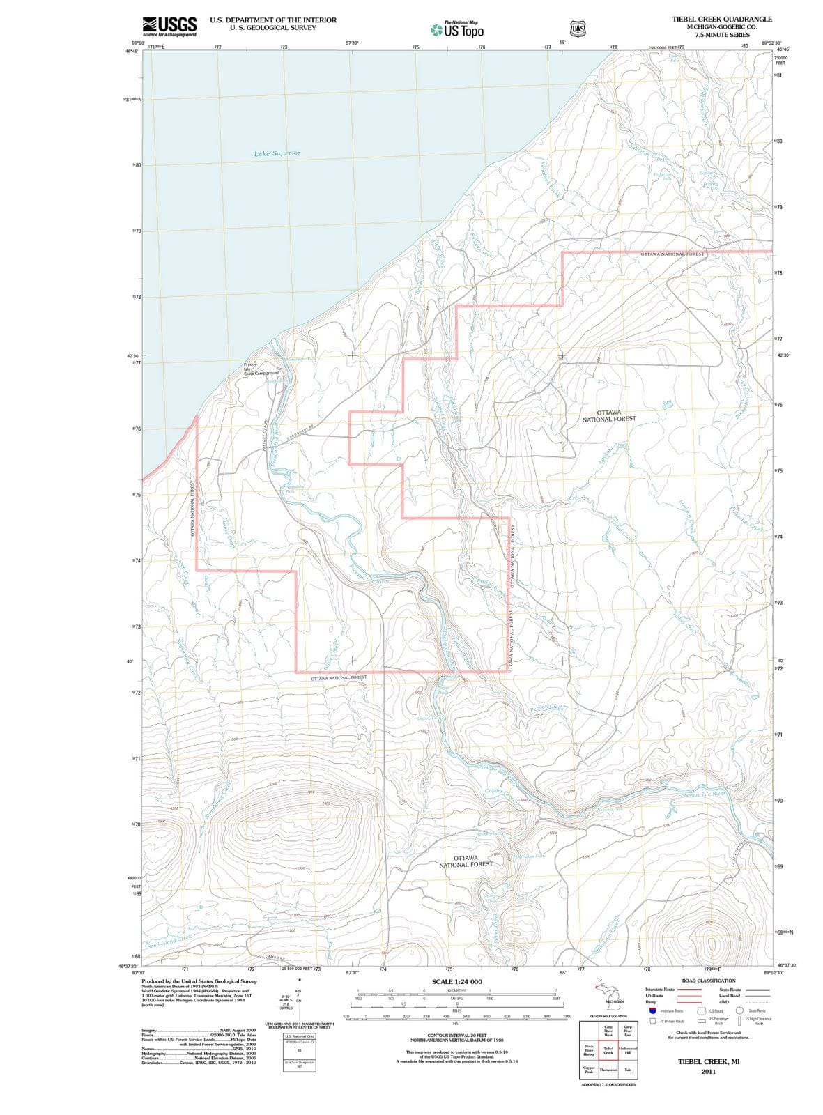 2011 Tiebel Creek, MI - Michigan - USGS Topographic Map