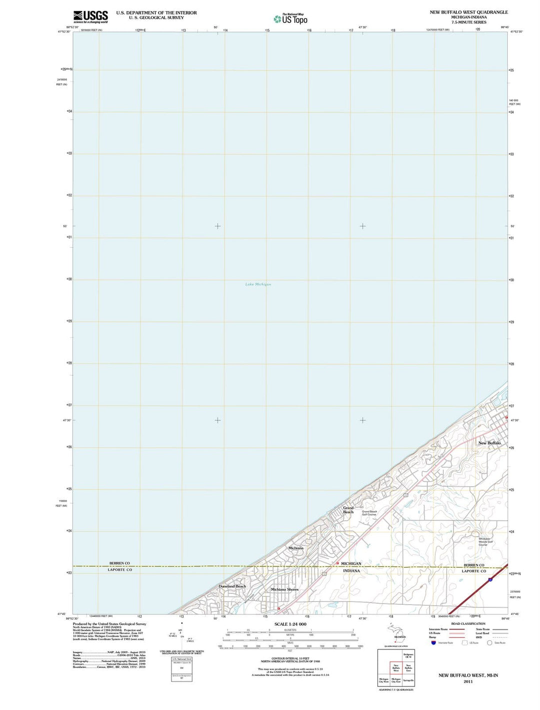 2011 New Buffalo West, MI - Michigan - USGS Topographic Map