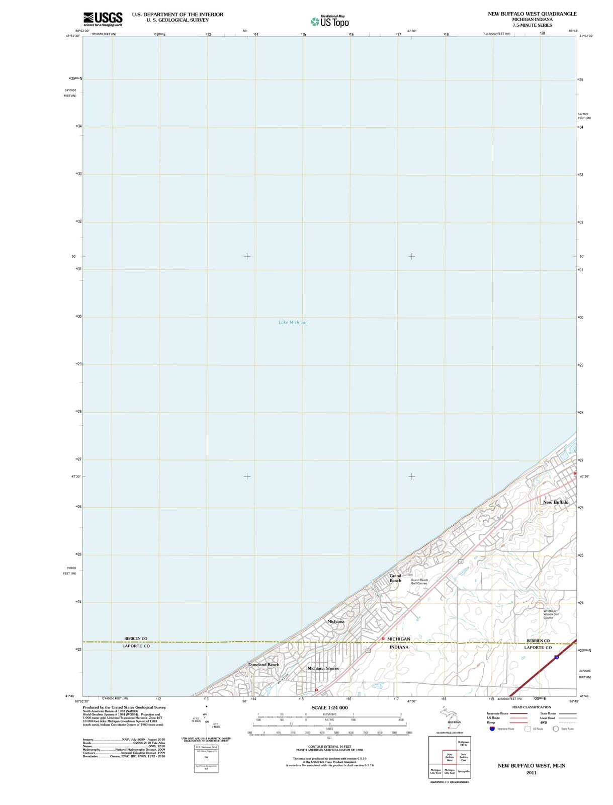 2011 New Buffalo West, MI - Michigan - USGS Topographic Map