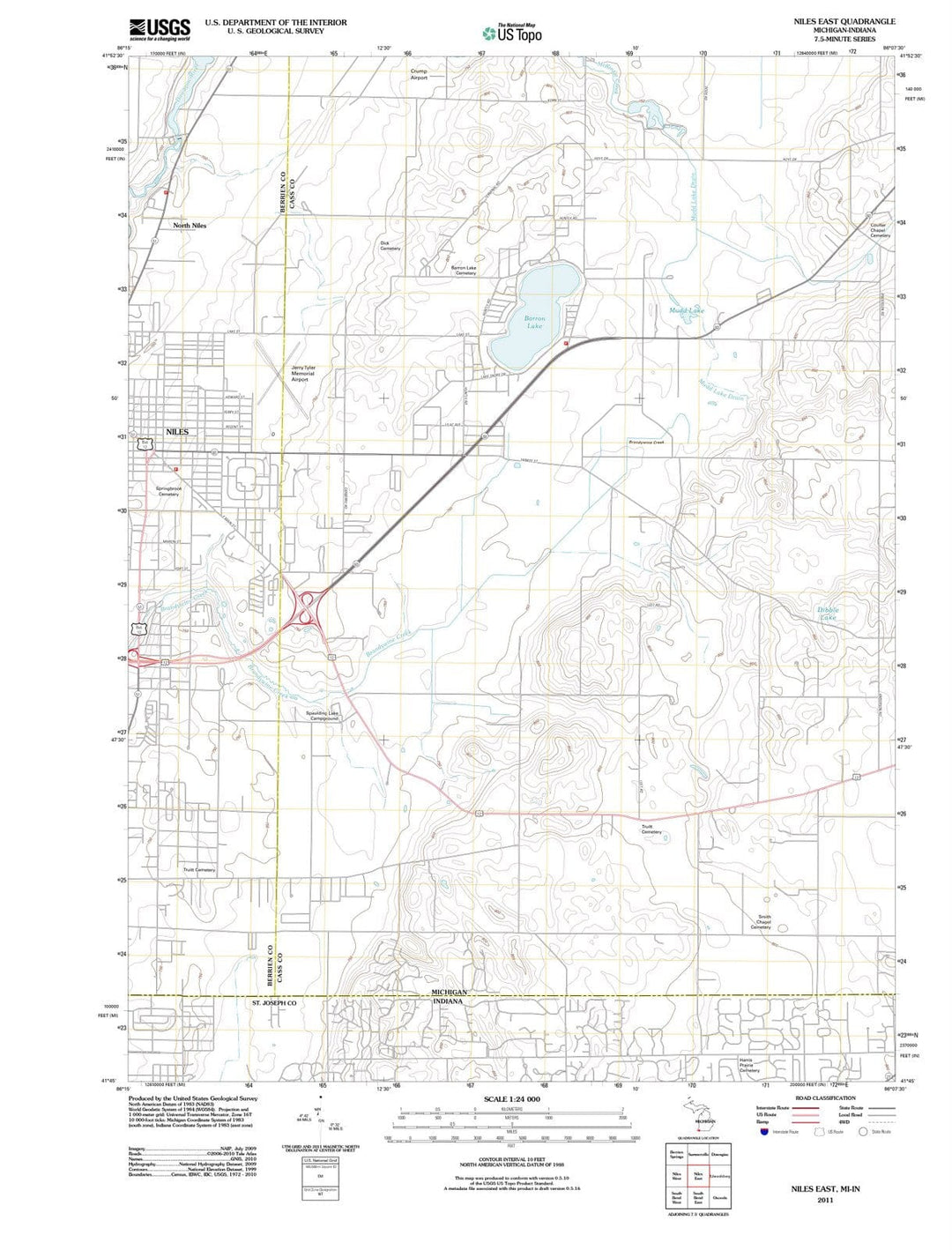 2011 Niles East, MI - Michigan - USGS Topographic Map