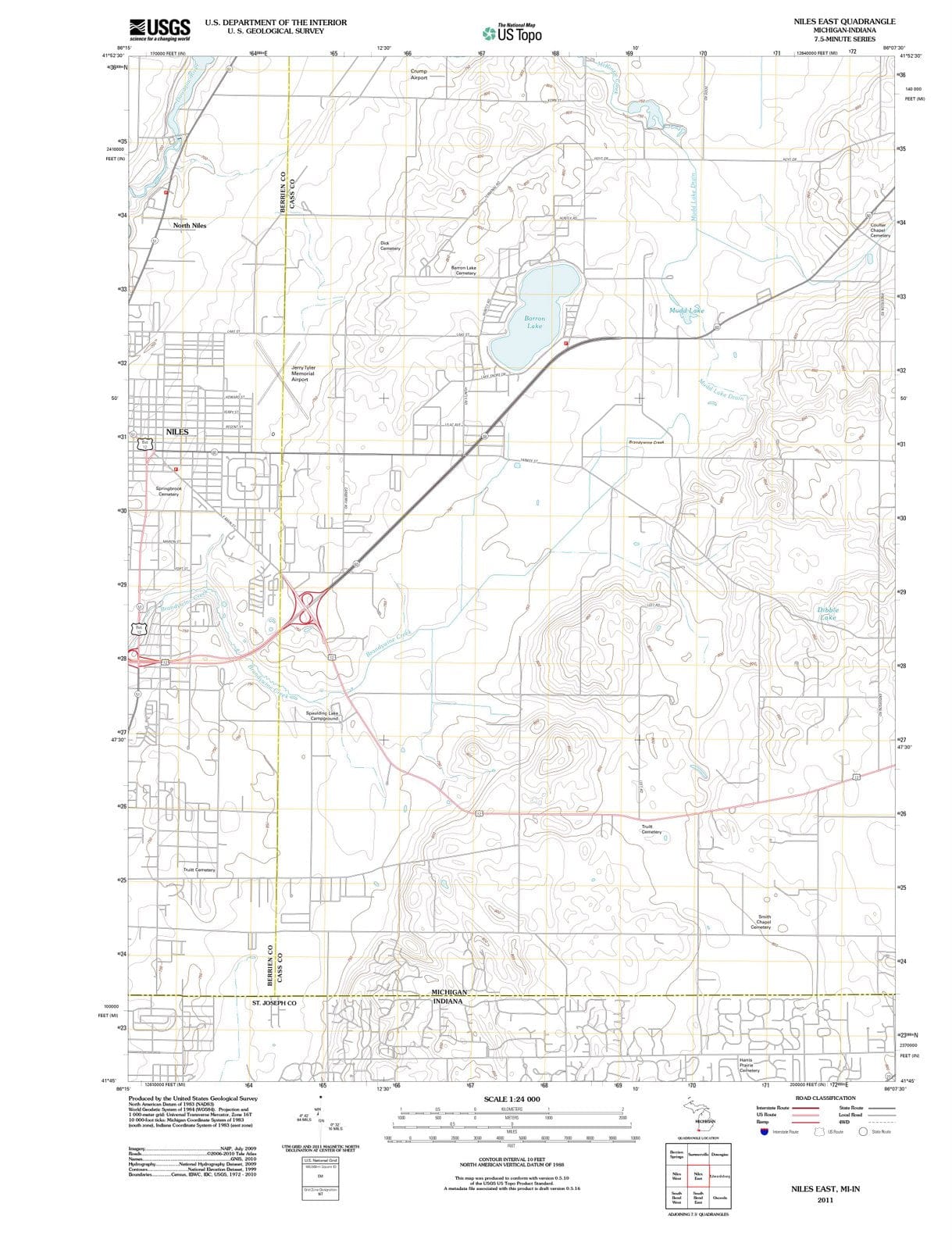 2011 Niles East, MI - Michigan - USGS Topographic Map