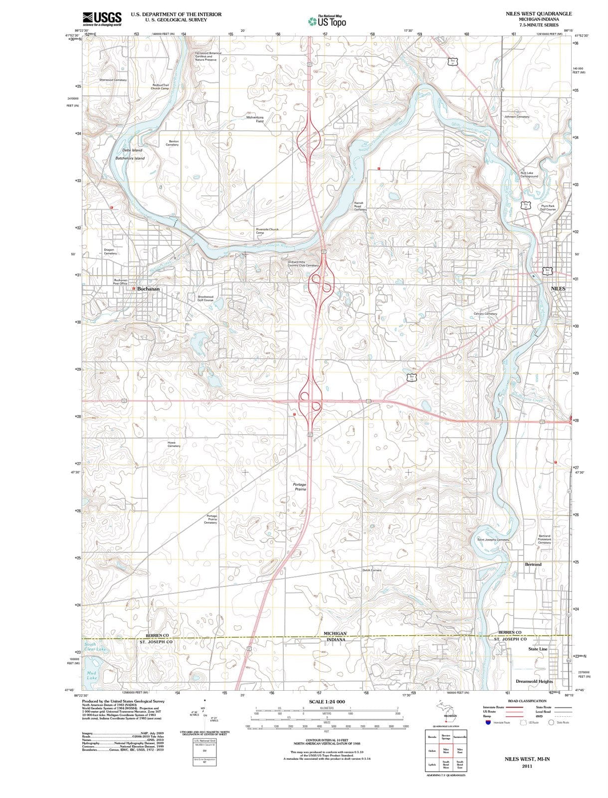 2011 Niles West, MI - Michigan - USGS Topographic Map