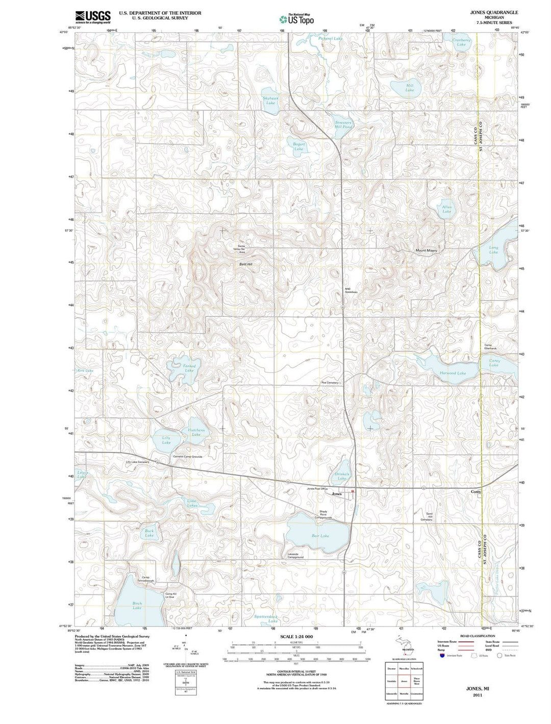 2011 Jones, MI - Michigan - USGS Topographic Map