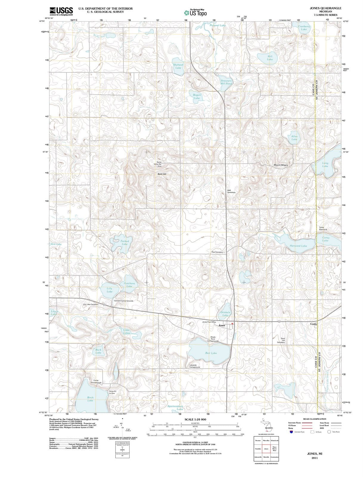 2011 Jones, MI - Michigan - USGS Topographic Map