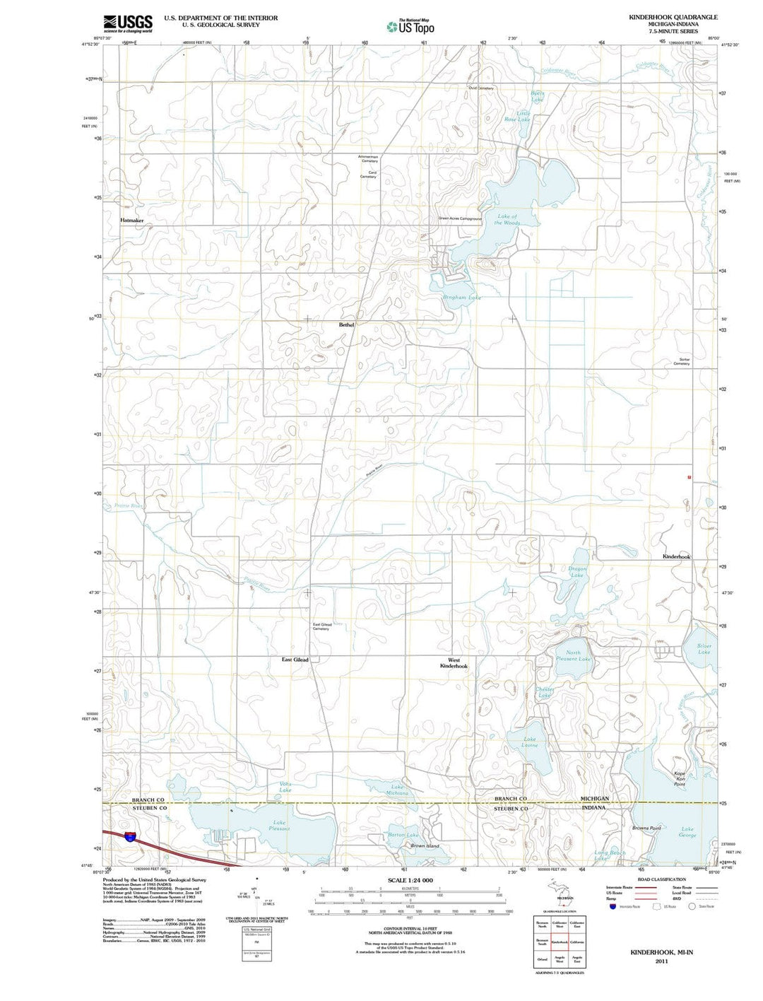 2011 Kinderhook, MI - Michigan - USGS Topographic Map