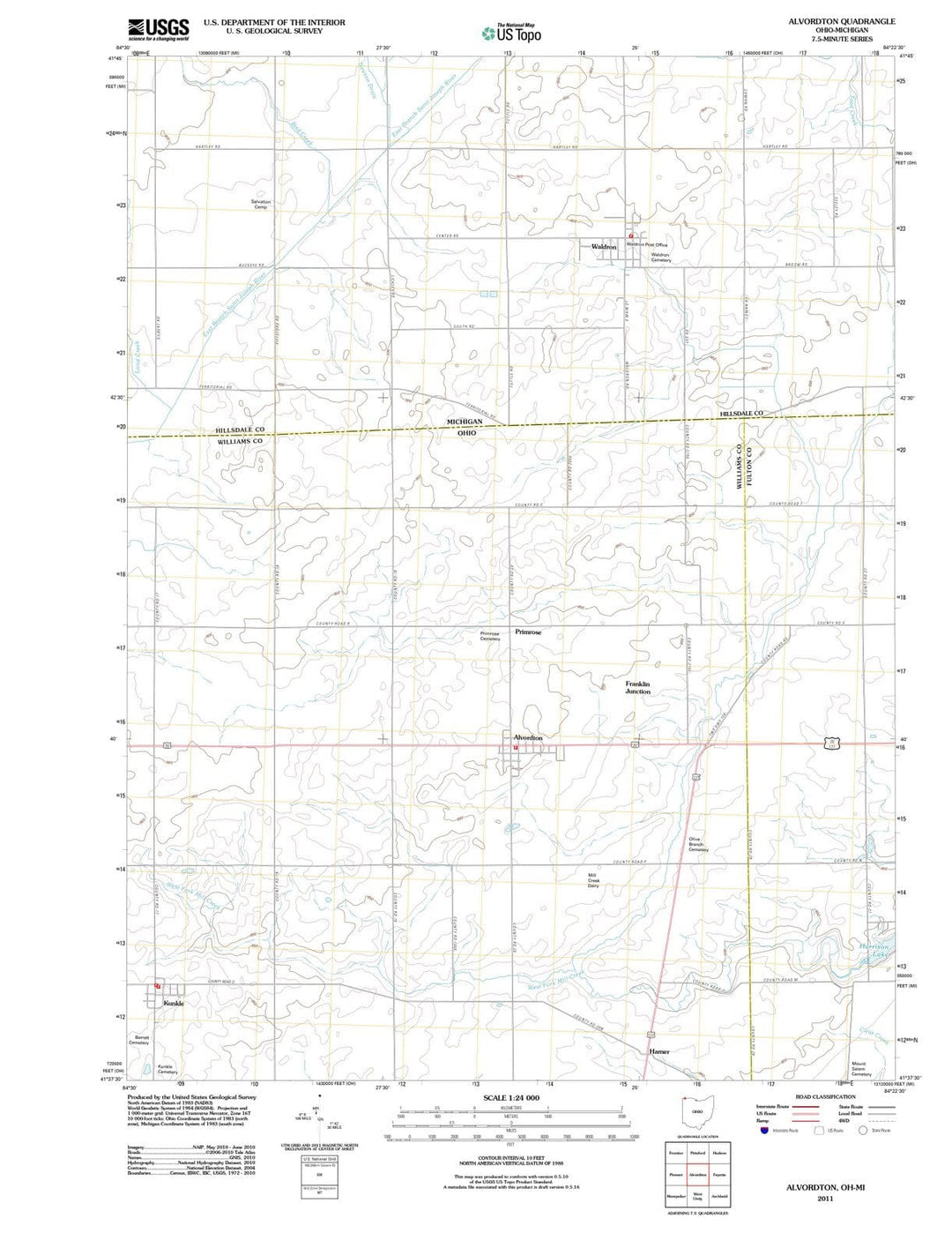 2011 Alvordton, OH - Ohio - USGS Topographic Map