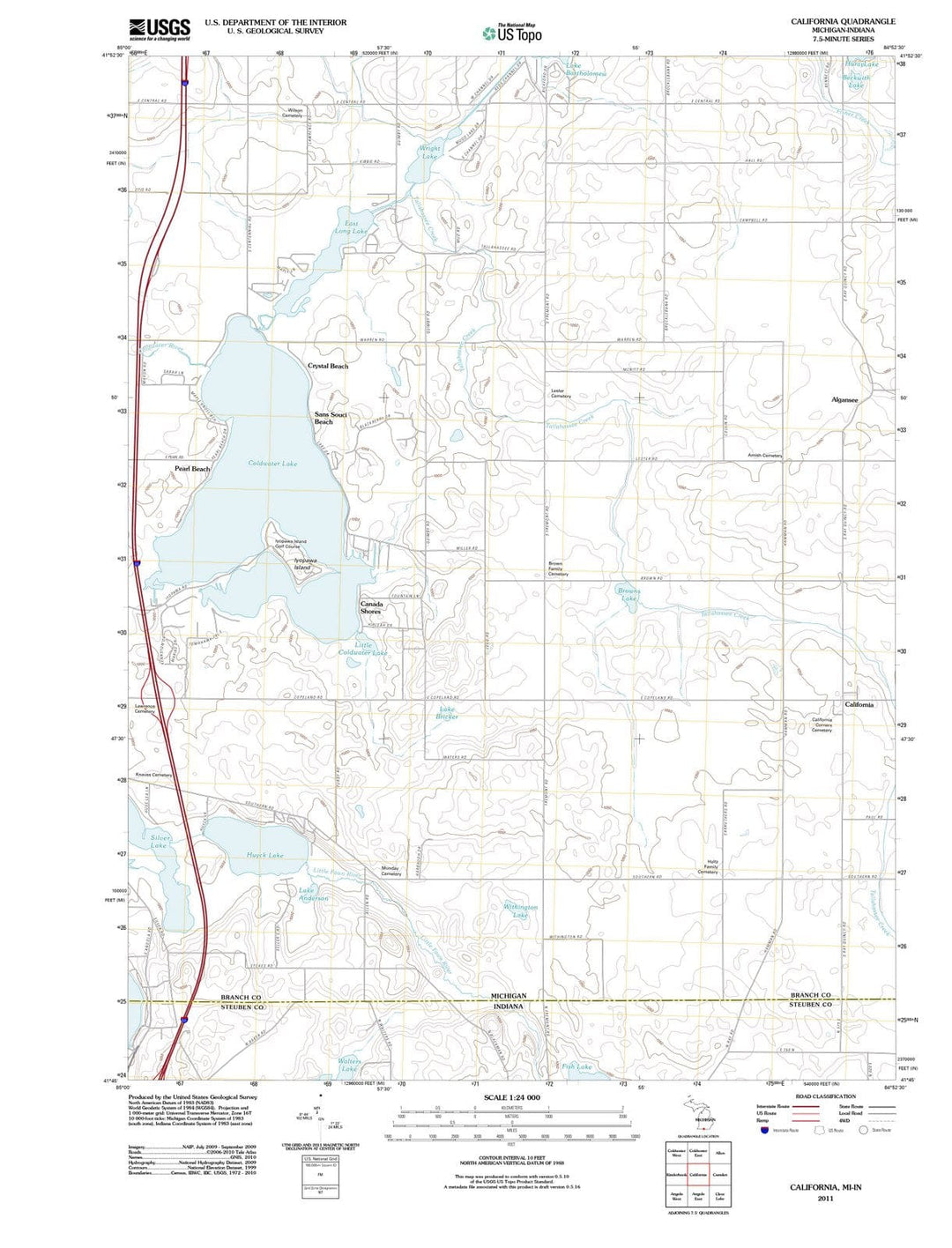 2011 California, MI - Michigan - USGS Topographic Map