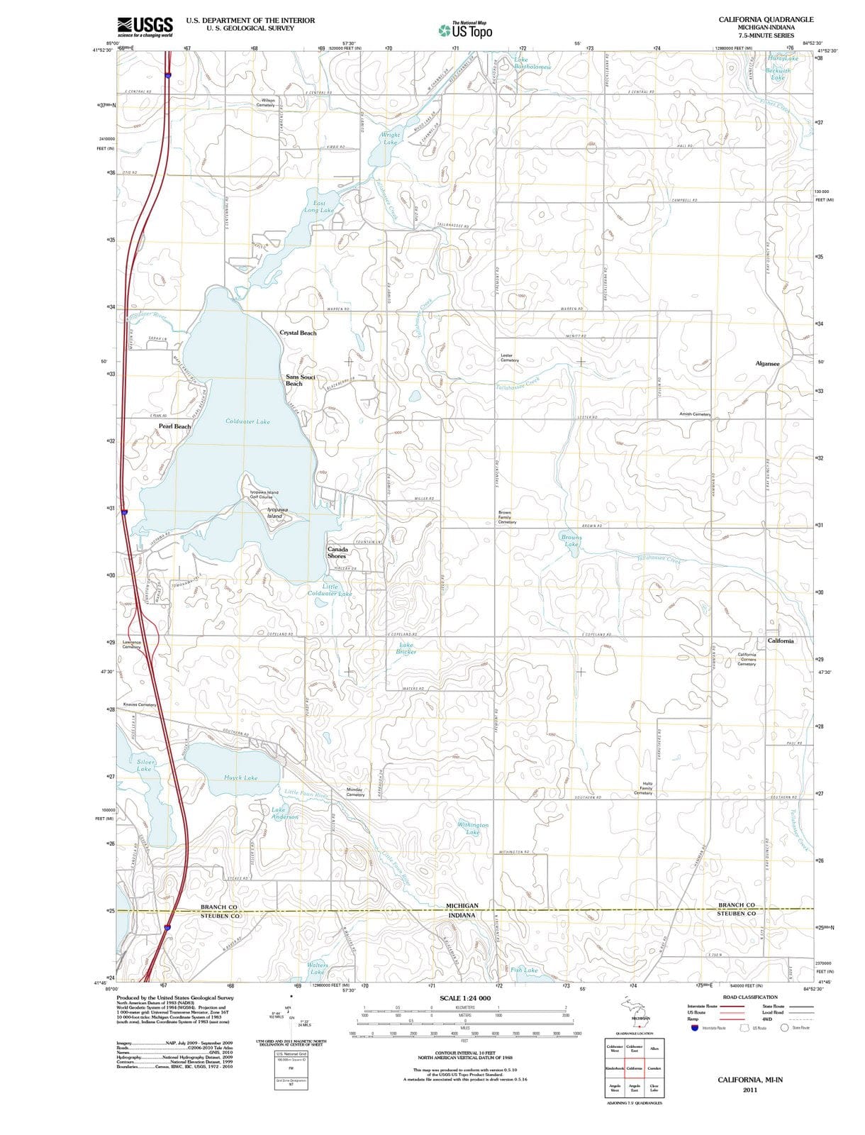 2011 California, MI - Michigan - USGS Topographic Map