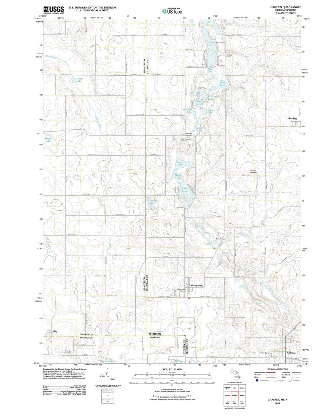 2011 Camden, MI - Michigan - USGS Topographic Map