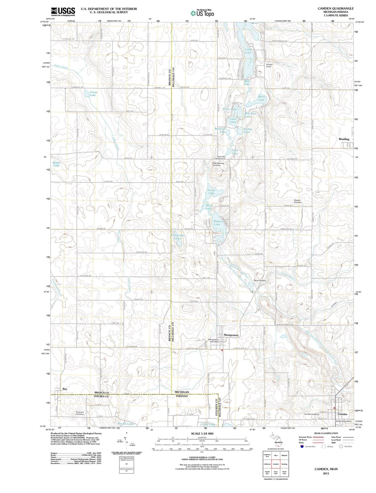 2011 Camden, MI - Michigan - USGS Topographic Map