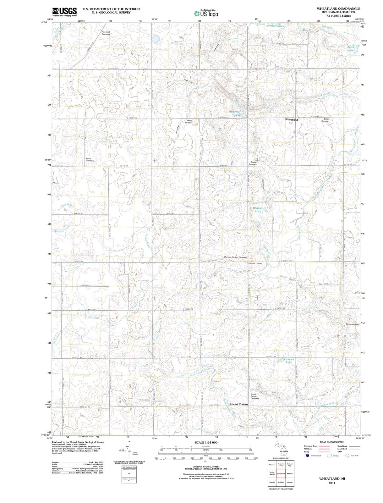 2011 Wheatland, MI - Michigan - USGS Topographic Map