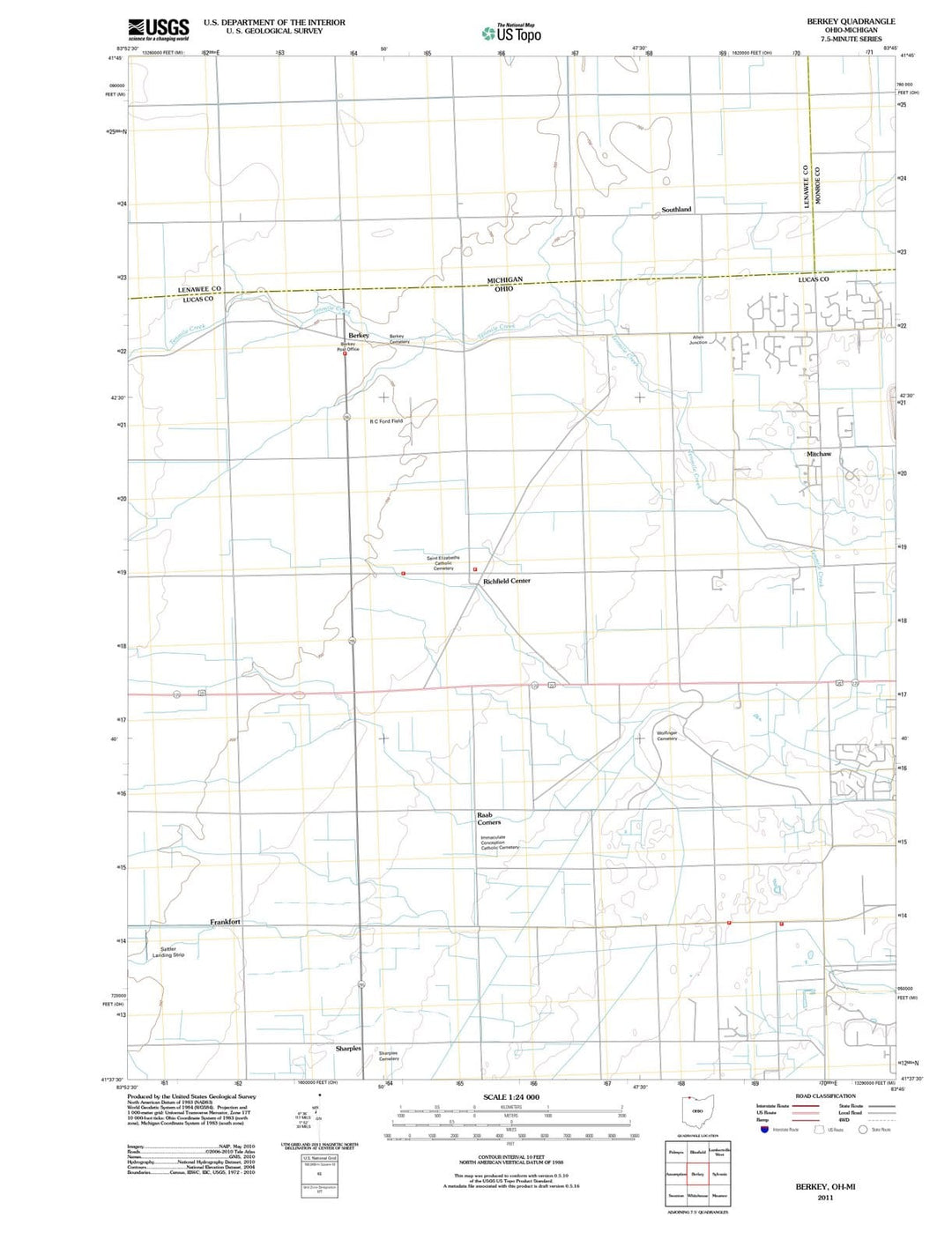 2011 Berkey, OH - Ohio - USGS Topographic Map