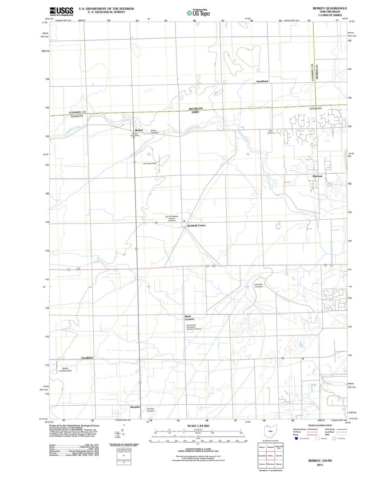 2011 Berkey, OH - Ohio - USGS Topographic Map