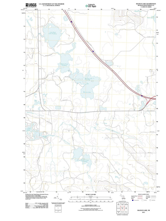 2011 Backus Lake, MI - Michigan - USGS Topographic Map