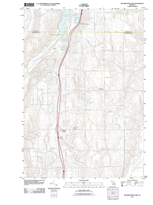2011 Big Bradford Lake, MI - Michigan - USGS Topographic Map