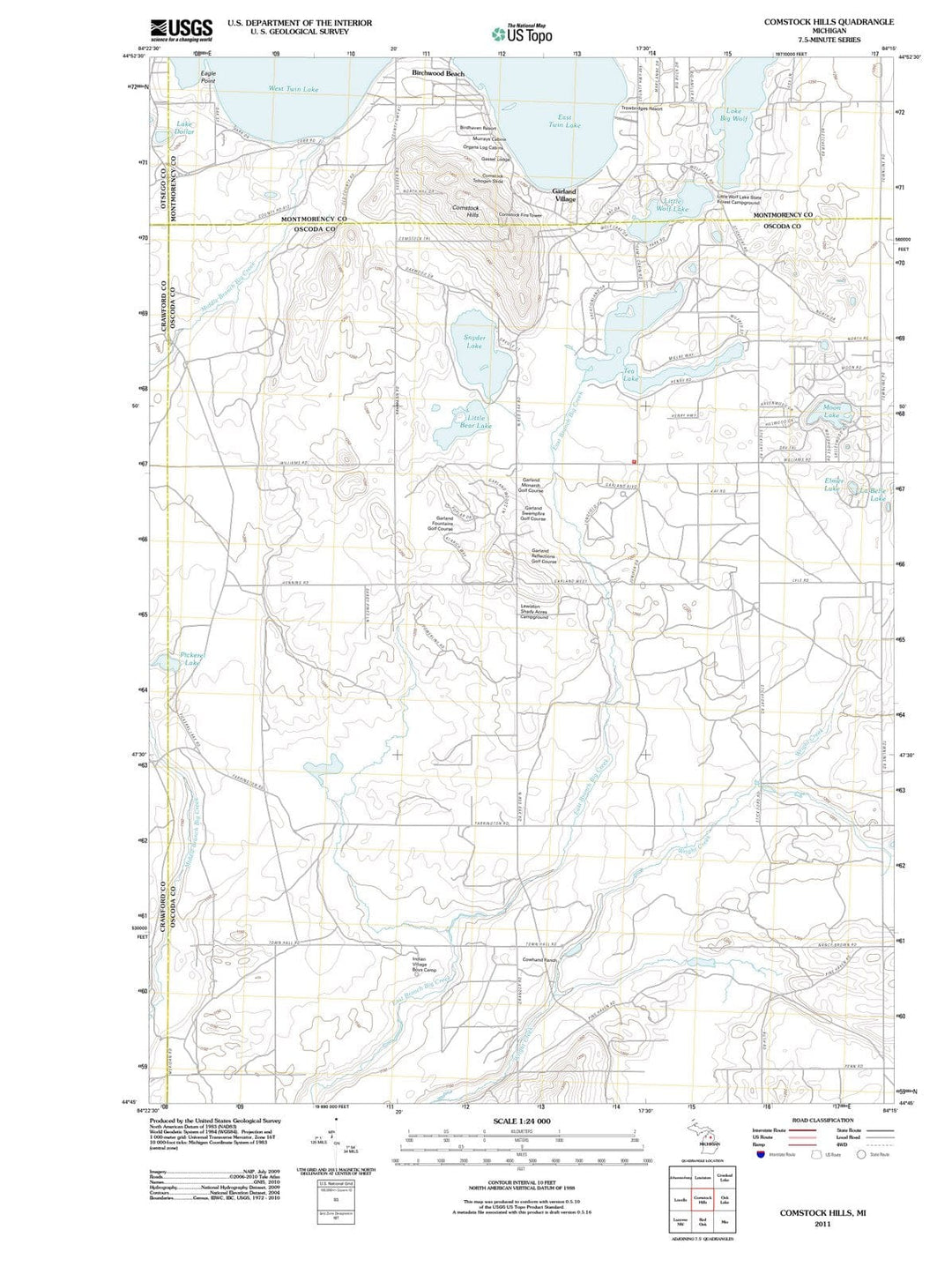2011 Comstock Hills, MI - Michigan - USGS Topographic Map