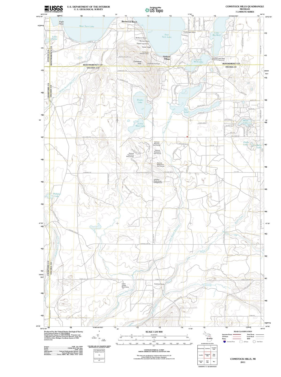 2011 Comstock Hills, MI - Michigan - USGS Topographic Map
