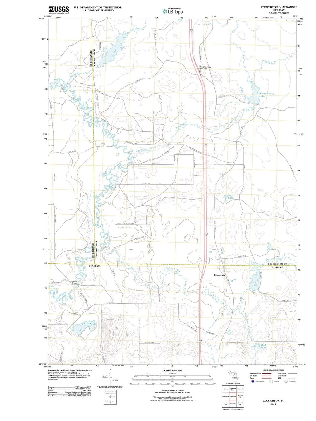 2011 Cooperton, MI - Michigan - USGS Topographic Map