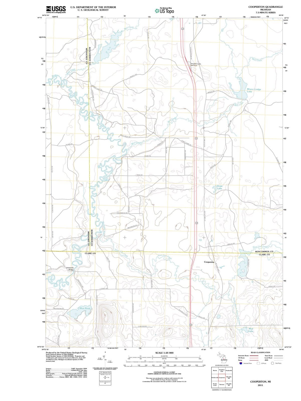 2011 Cooperton, MI - Michigan - USGS Topographic Map