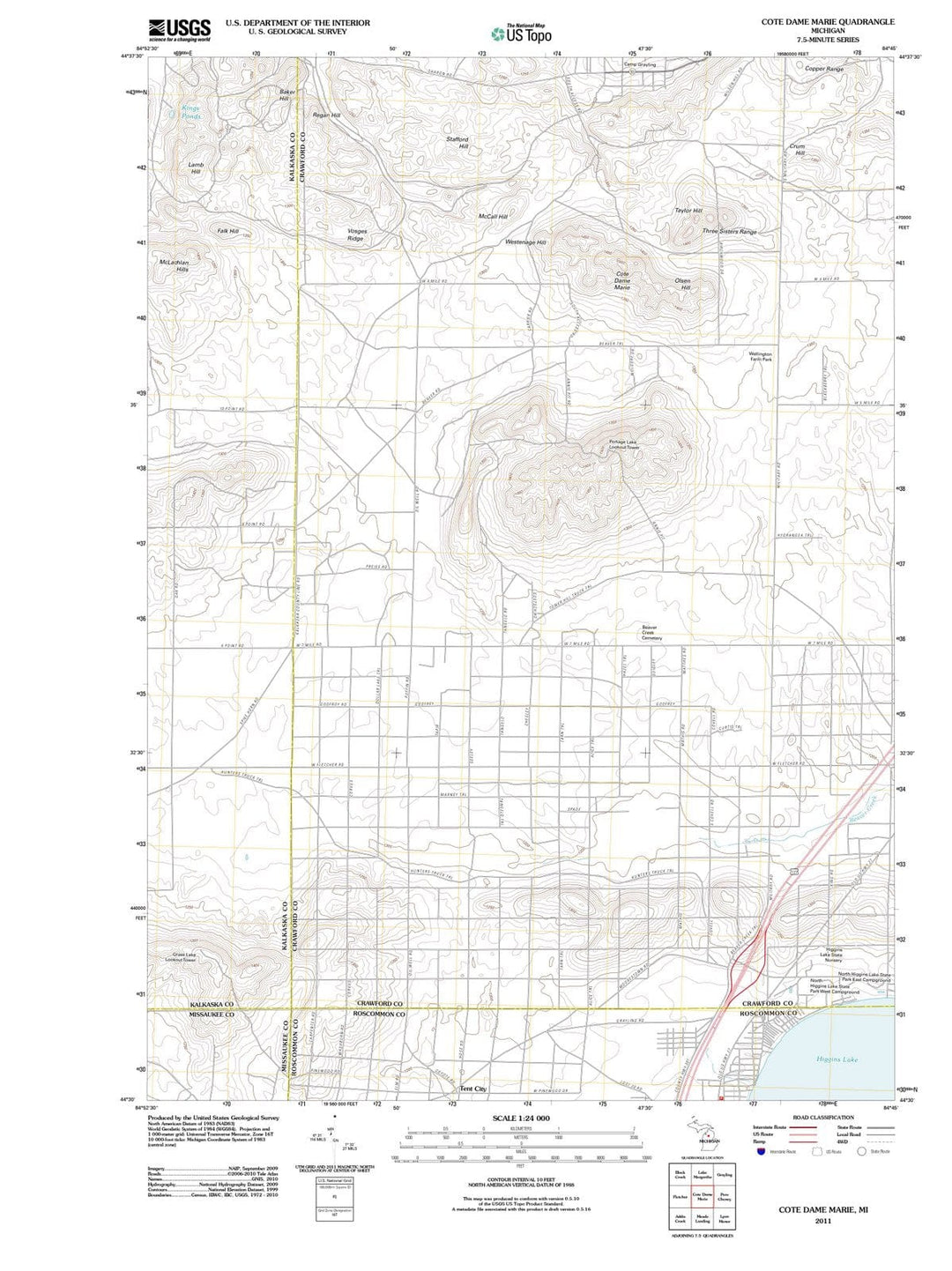 2011 Coteame Marie, MI - Michigan - USGS Topographic Map