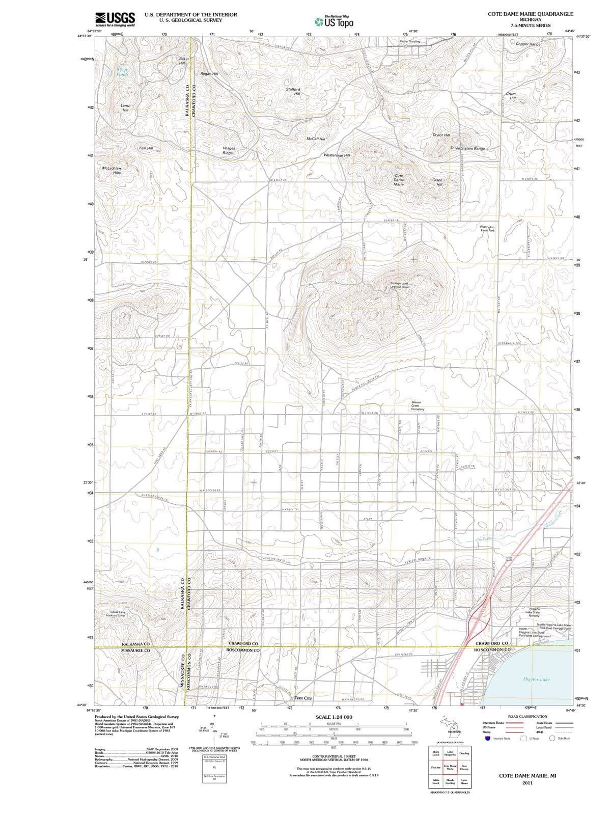2011 Coteame Marie, MI - Michigan - USGS Topographic Map