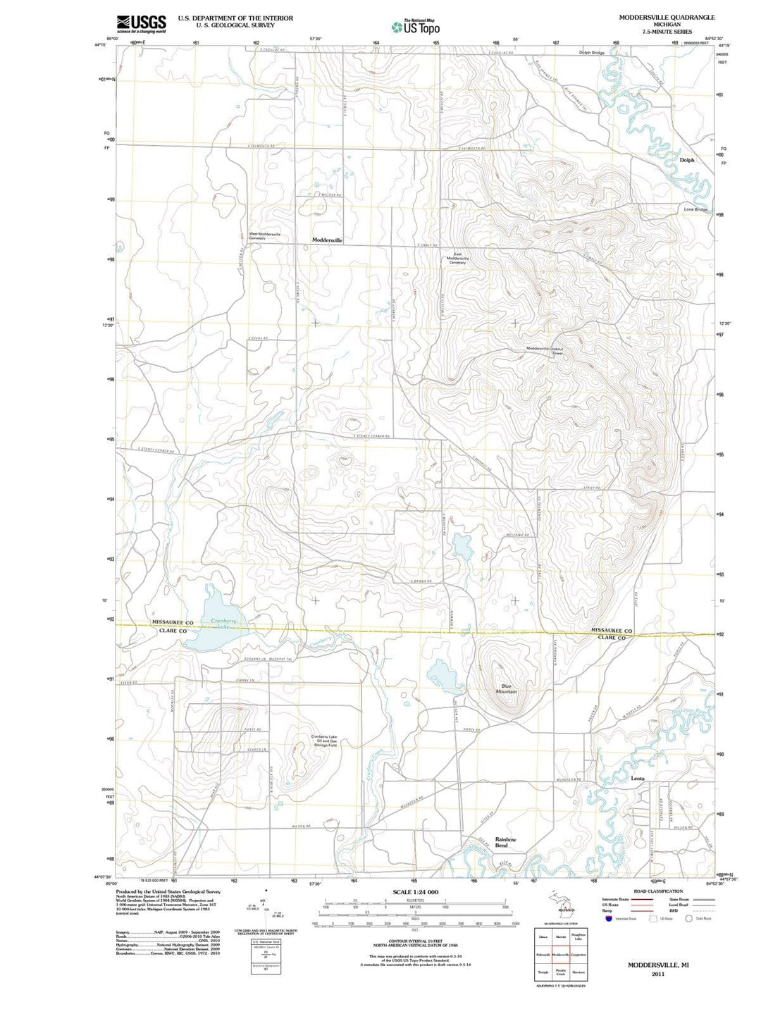 2011 Moddersville, MI - Michigan - USGS Topographic Map