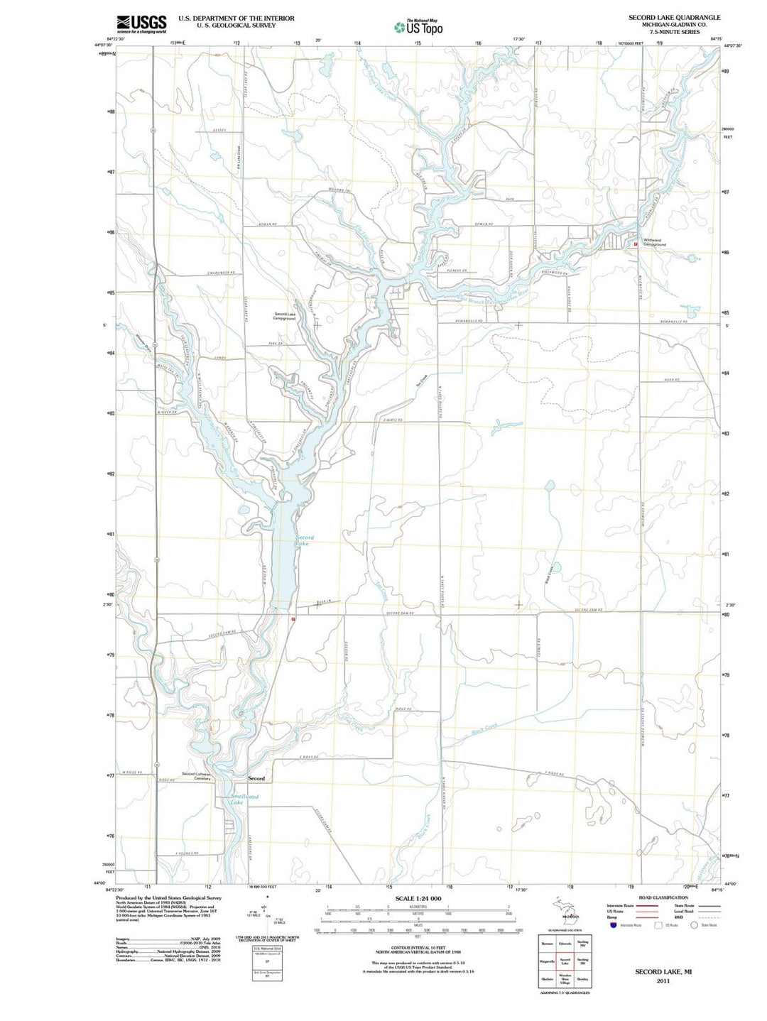 2011 Secord Lake, MI - Michigan - USGS Topographic Map