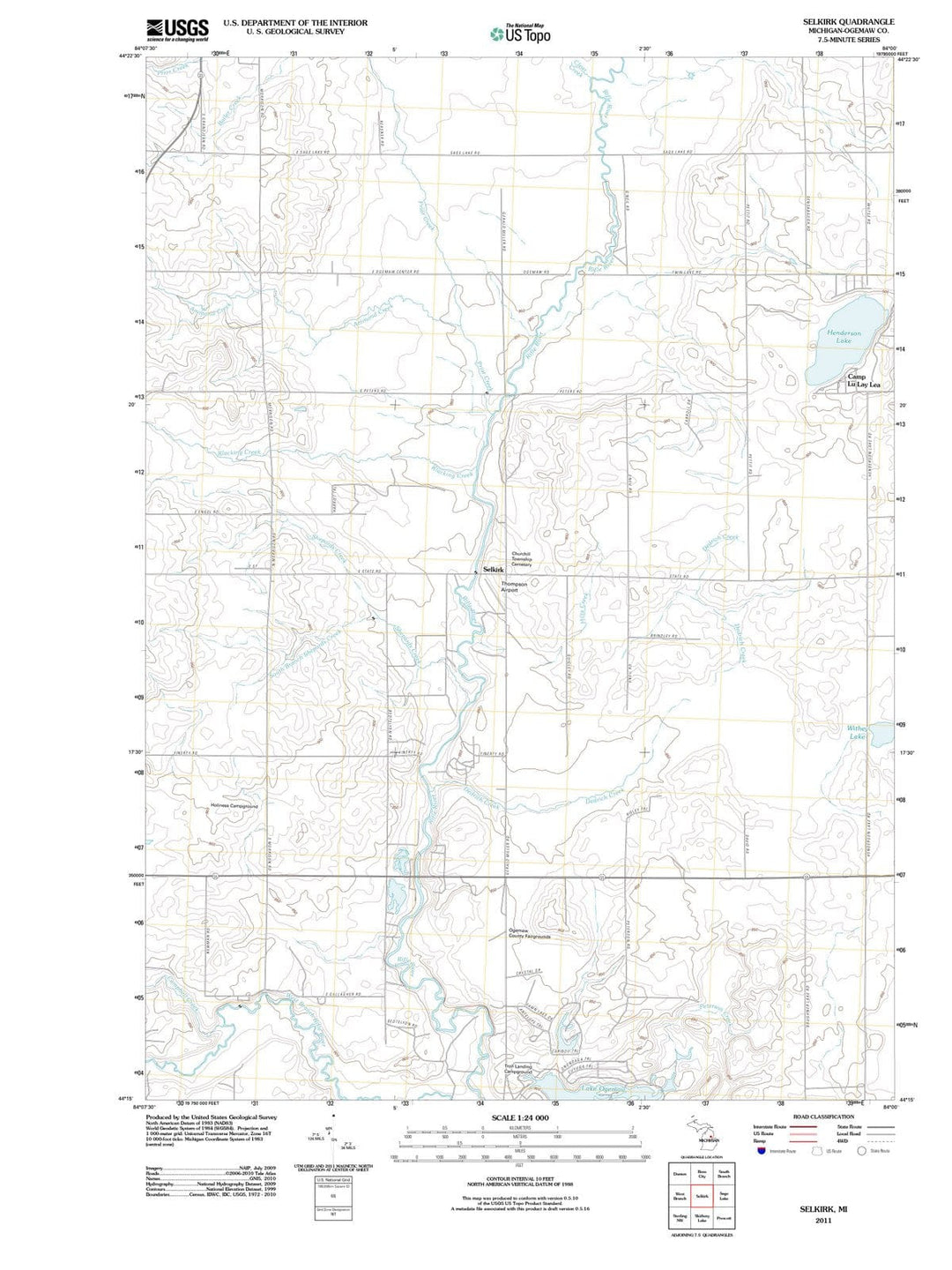 2011 Selkirk, MI - Michigan - USGS Topographic Map