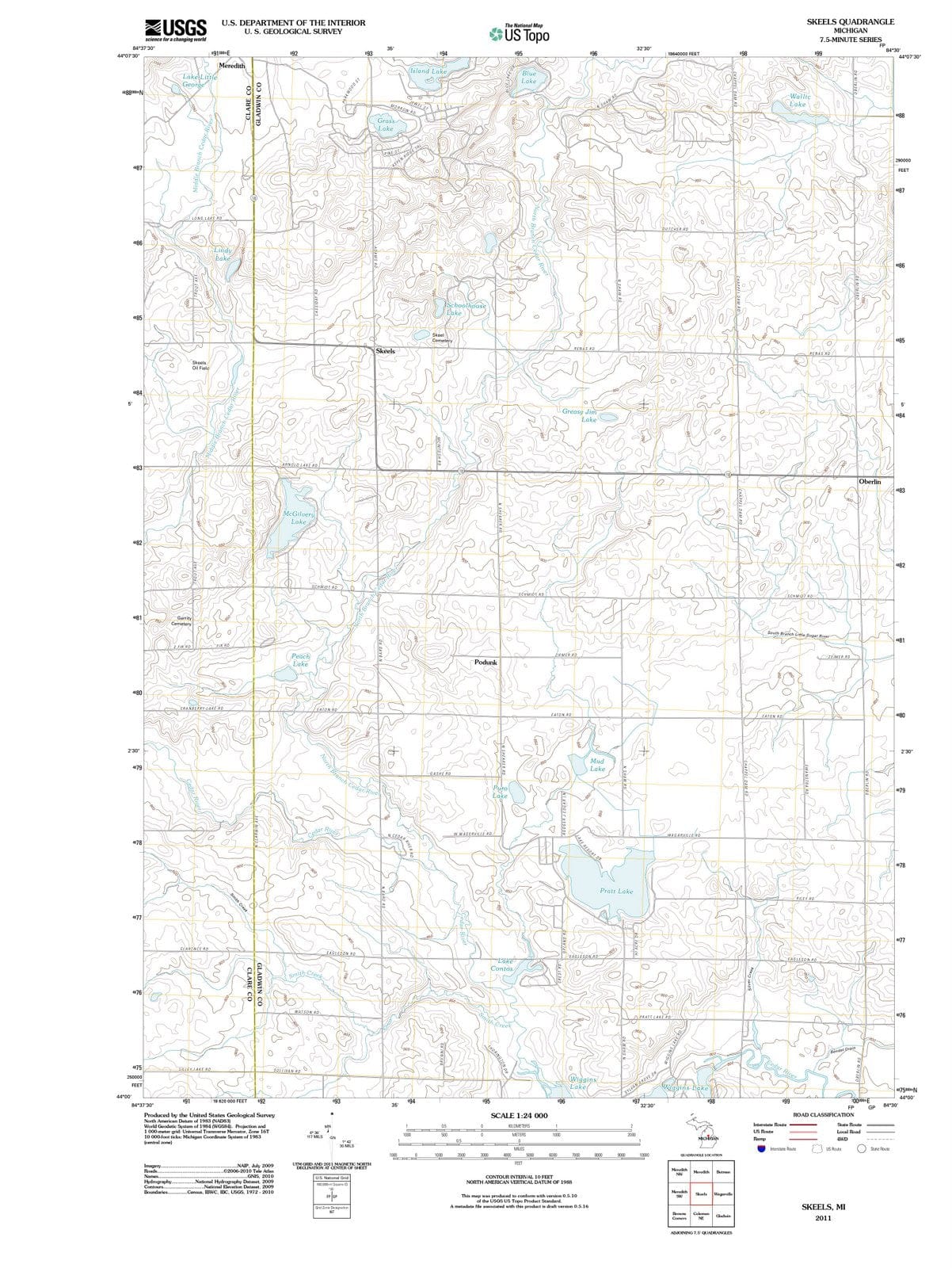 2011 Skeels, MI - Michigan - USGS Topographic Map
