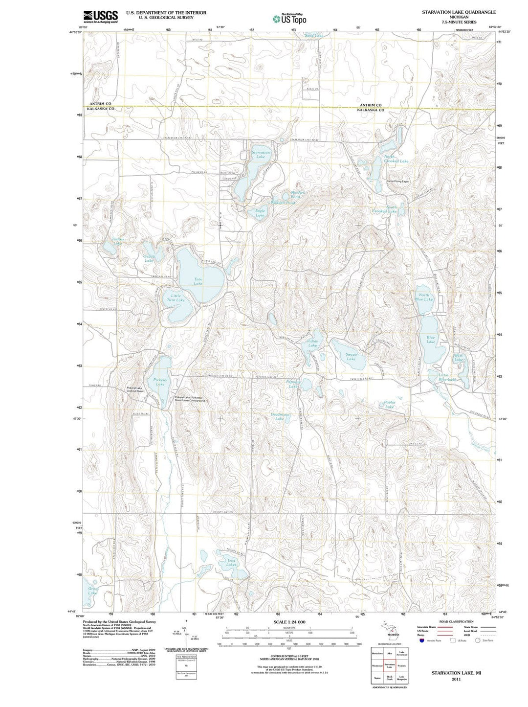 2011 Starvation Lake, MI - Michigan - USGS Topographic Map