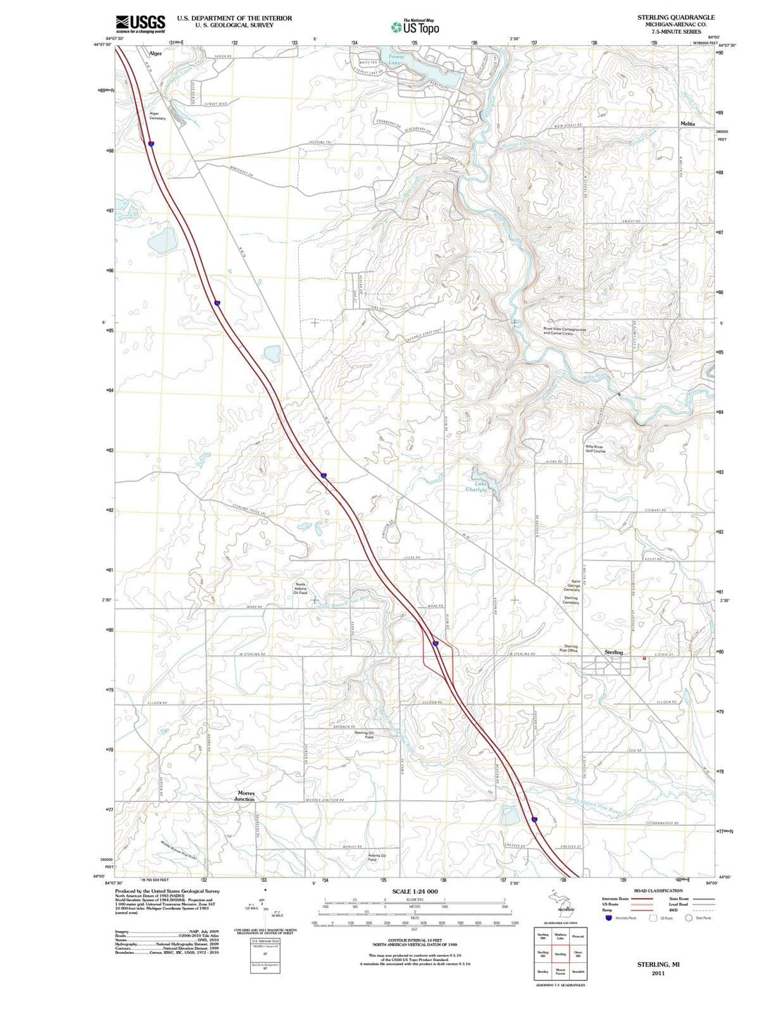 2011 Sterling, MI - Michigan - USGS Topographic Map