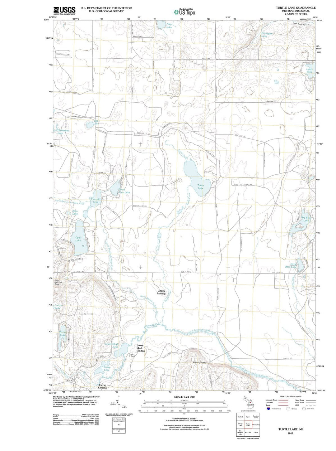 2011 Turtle Lake, MI - Michigan - USGS Topographic Map