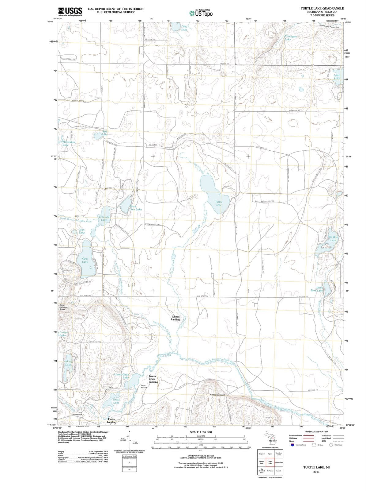 2011 Turtle Lake, MI - Michigan - USGS Topographic Map