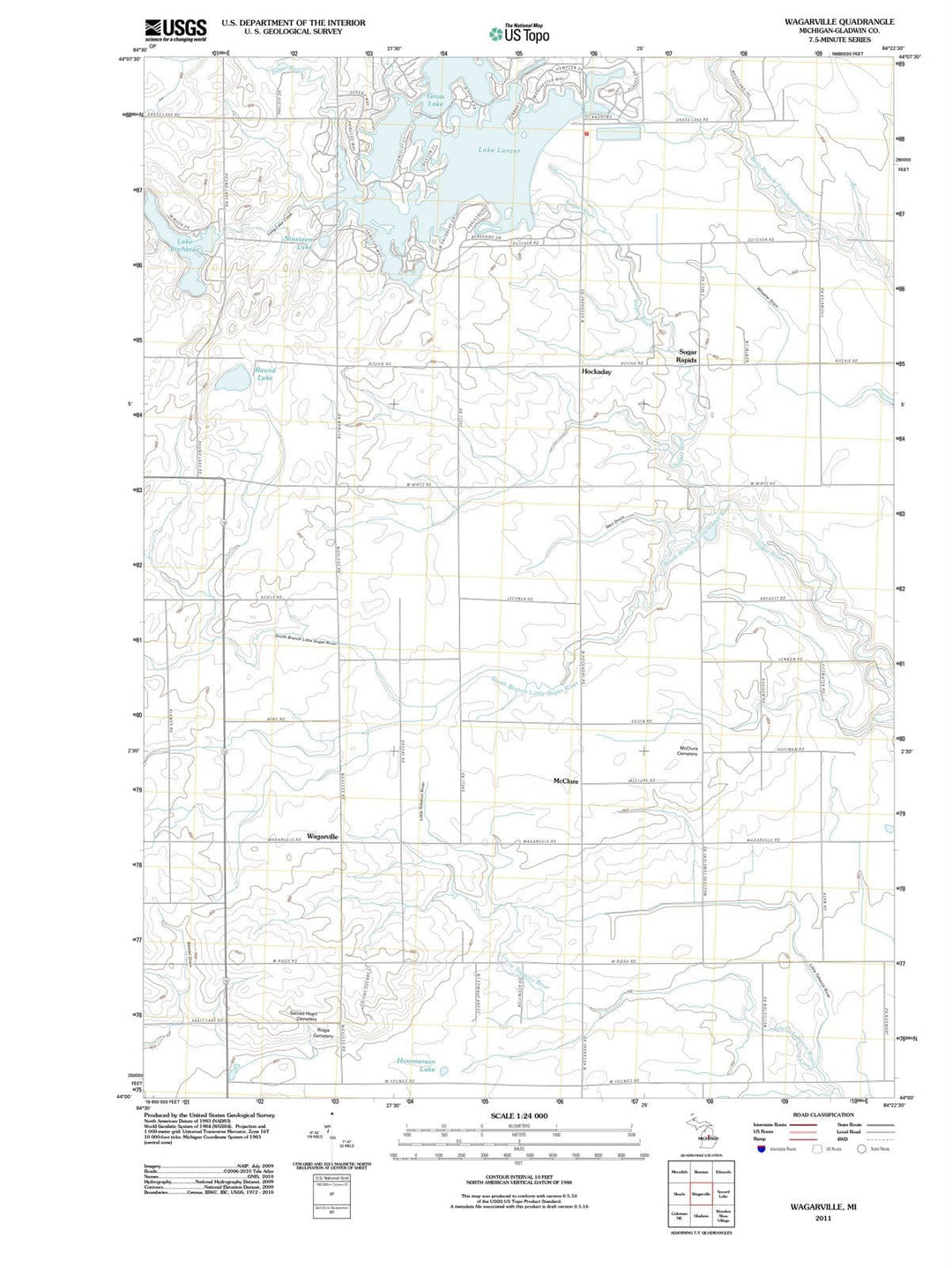 2011 Wagarville, MI - Michigan - USGS Topographic Map