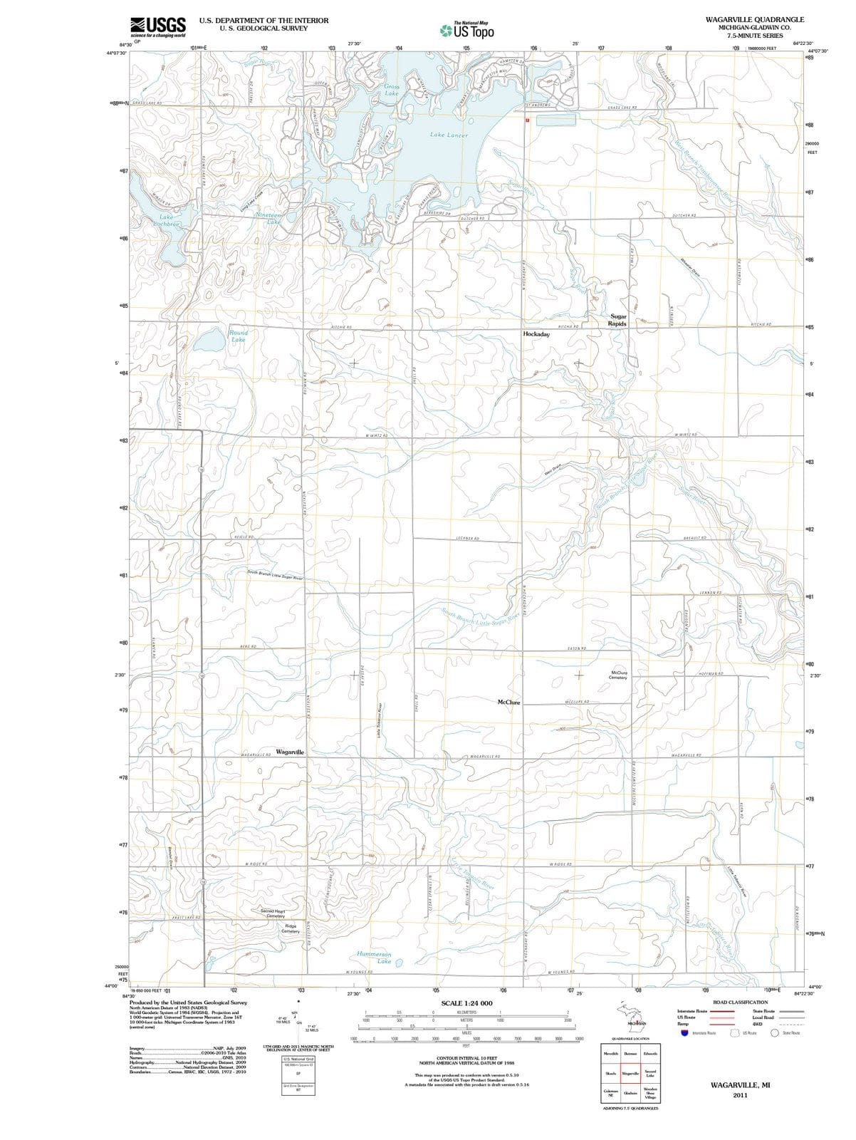 2011 Wagarville, MI - Michigan - USGS Topographic Map
