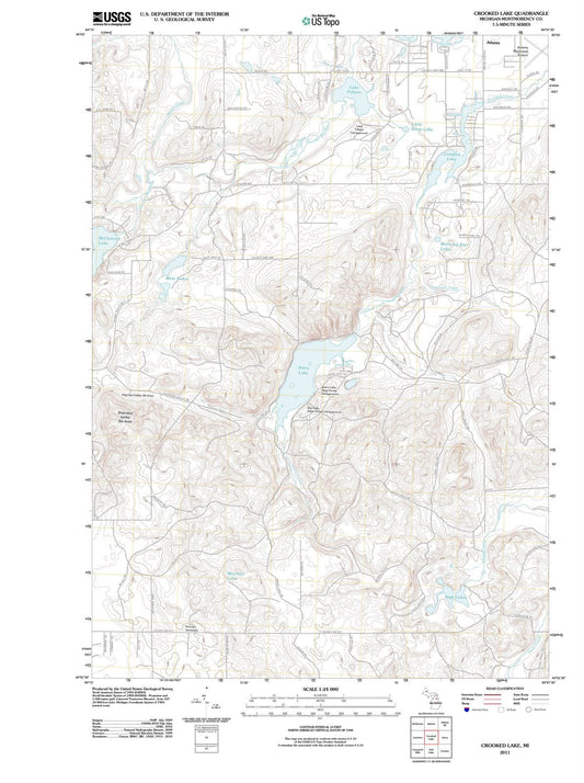 2011 Crooked Lake, MI - Michigan - USGS Topographic Map