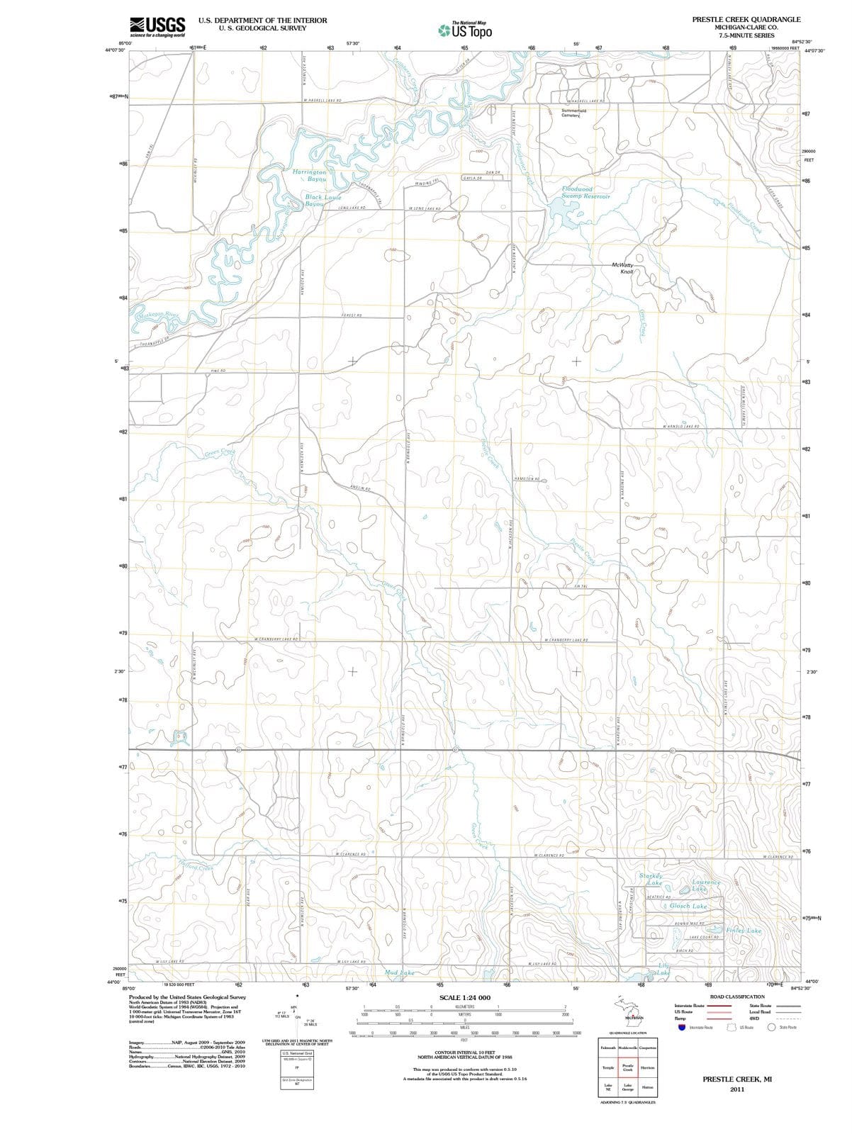 2011 Prestle Creek, MI - Michigan - USGS Topographic Map