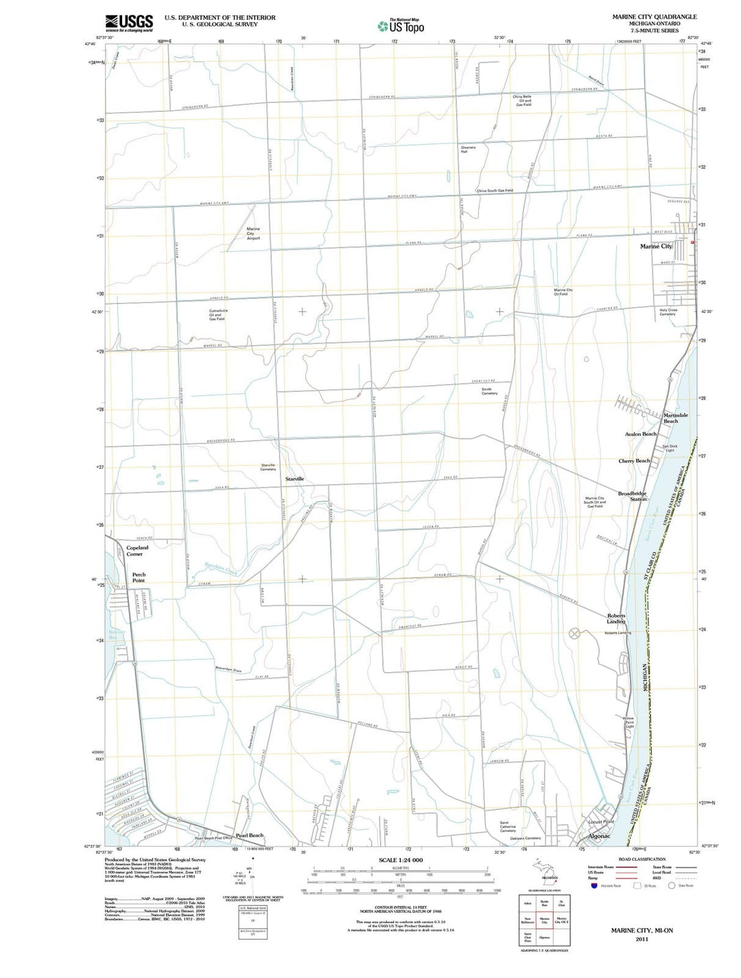 2011 Marine City, MI - Michigan - USGS Topographic Map