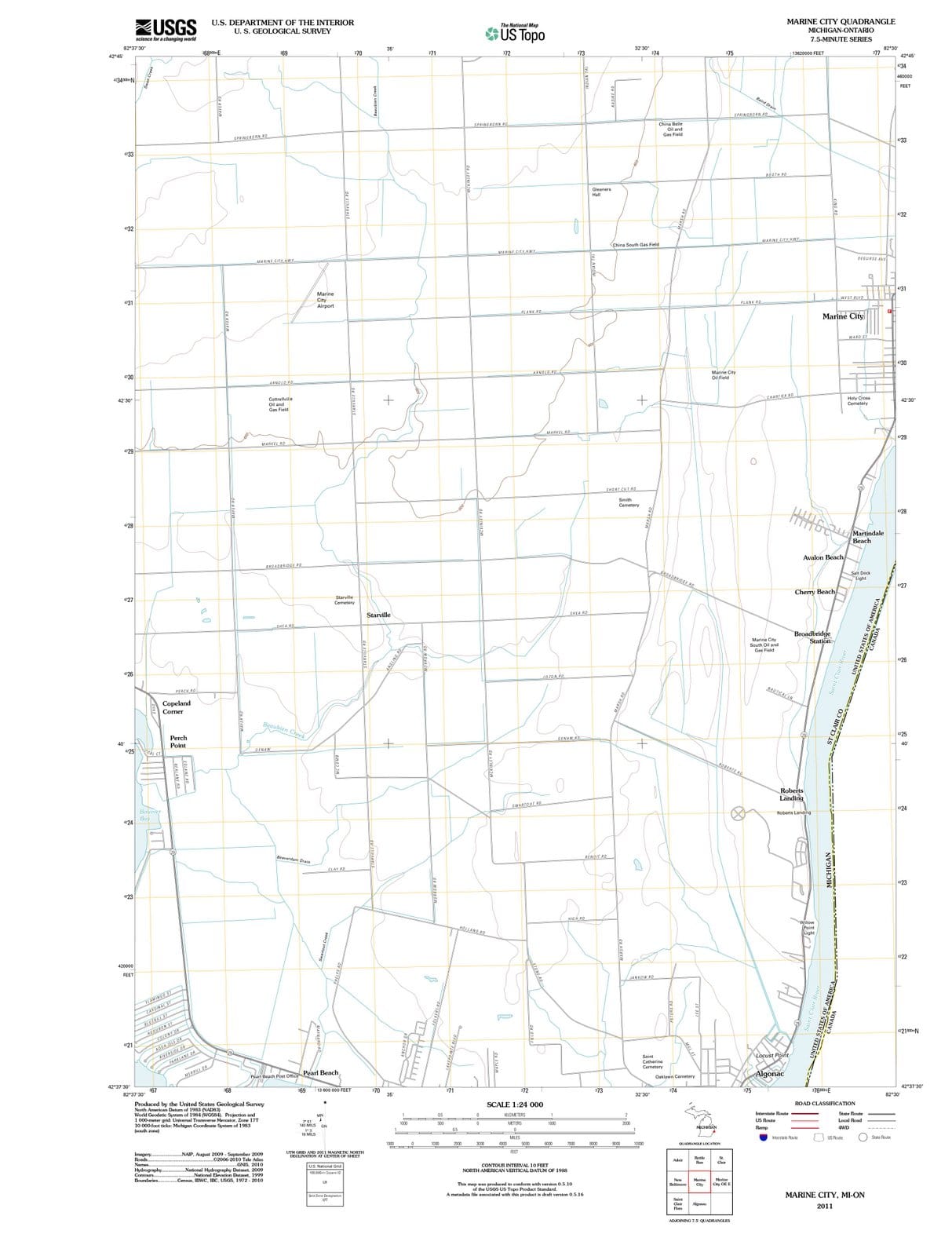 2011 Marine City, MI - Michigan - USGS Topographic Map
